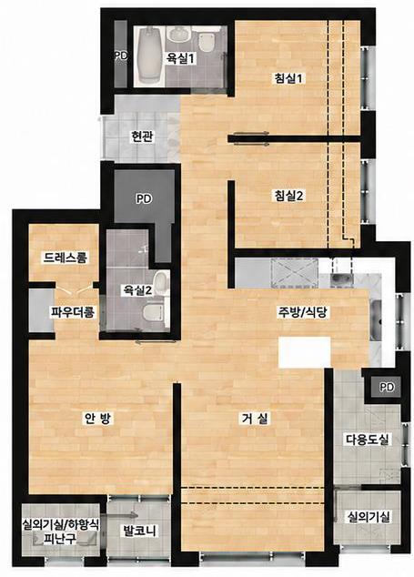 59㎡B 타입 평면도